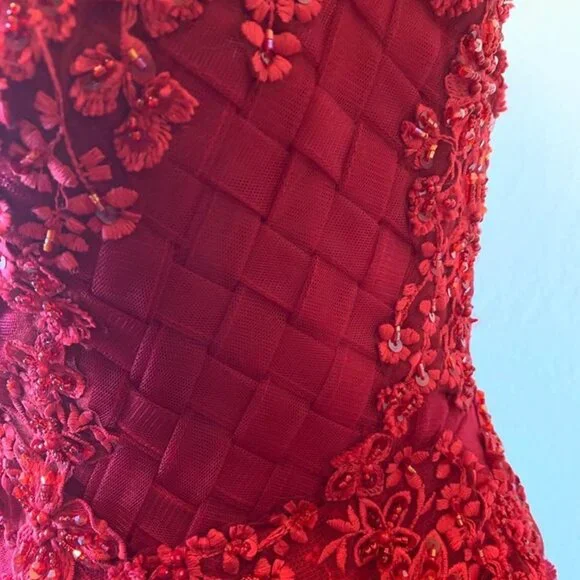 Red Handmade Dress size 0-4 - Picture 6 of 11